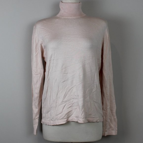 Saks Fifth Avenue Baby Pink Folio Collection Silk Sweater - Picture 1 of 6